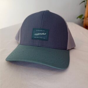 TravisMathew Trucker Hat Gray Green Adjustable Mesh Snapback Cap
